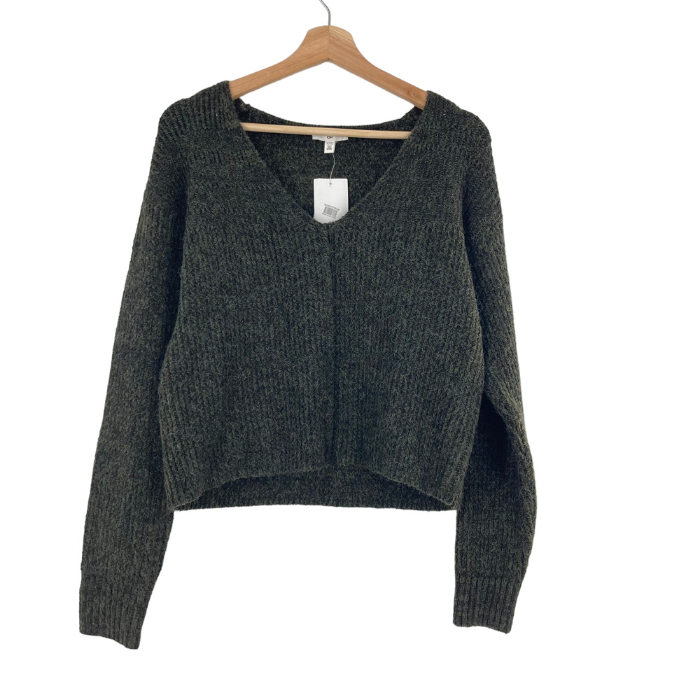 BP. Nordstrom Olive Night Marl Pullover V Sweater